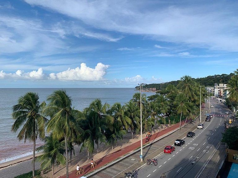 Melhores Flats - Maravilhosa varanda frente ao mar