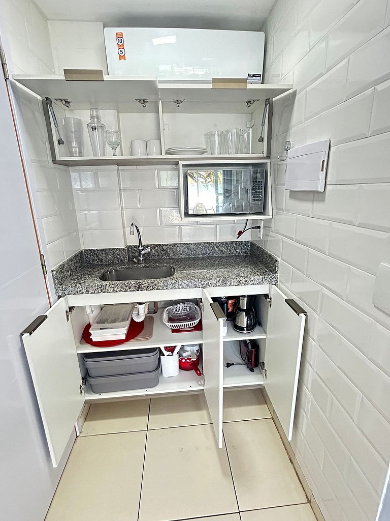 Melhores Flats - Maravilhosa varanda frente ao mar