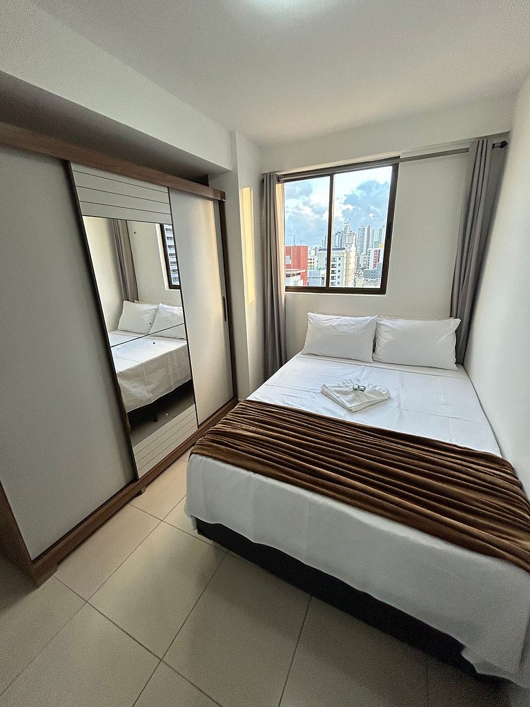 Melhores Flats - 2 quartos, 1 suíte, 500m do mar