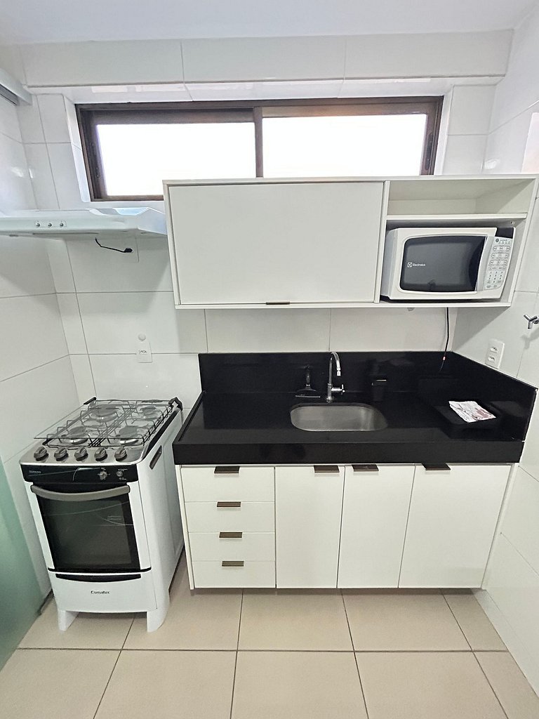 Melhores Flats - 2 quartos, 1 suíte, 500m do mar