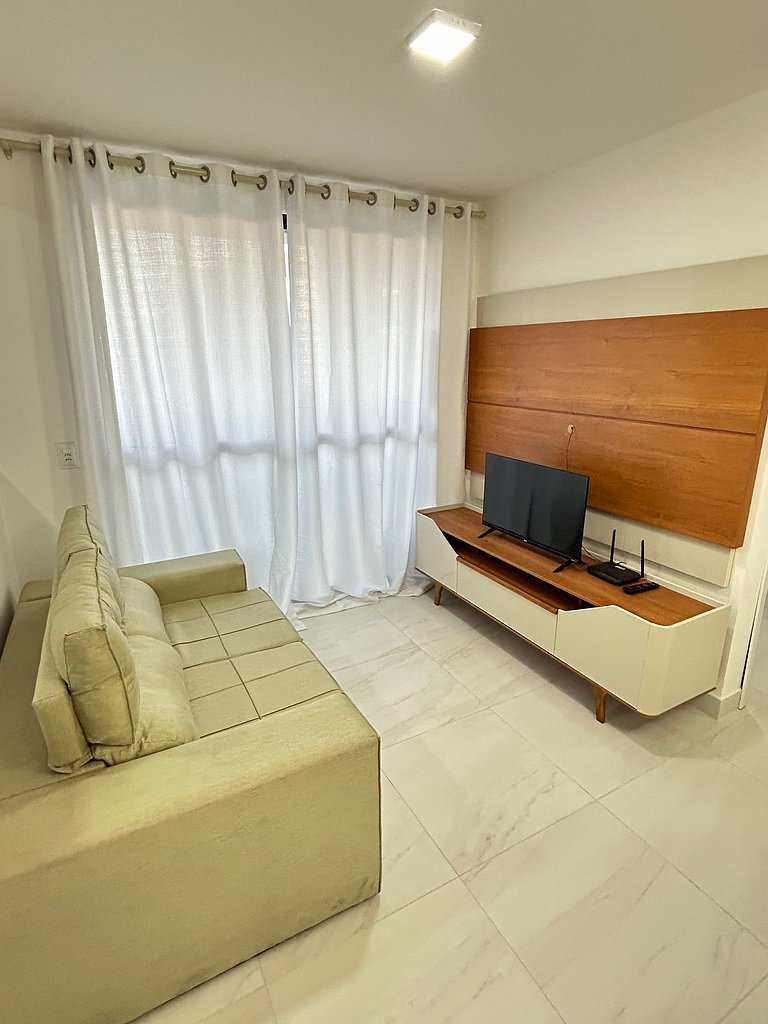 Melhores Flats - 2 quartos, 1 suíte, 350m do mar