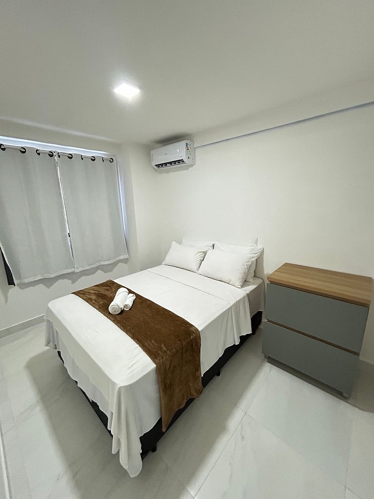 Melhores Flats - 2 quartos, 1 suíte, 350m do mar