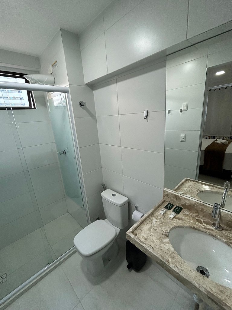 Melhores Flats - 2 quartos, 1 suíte, 350m do mar