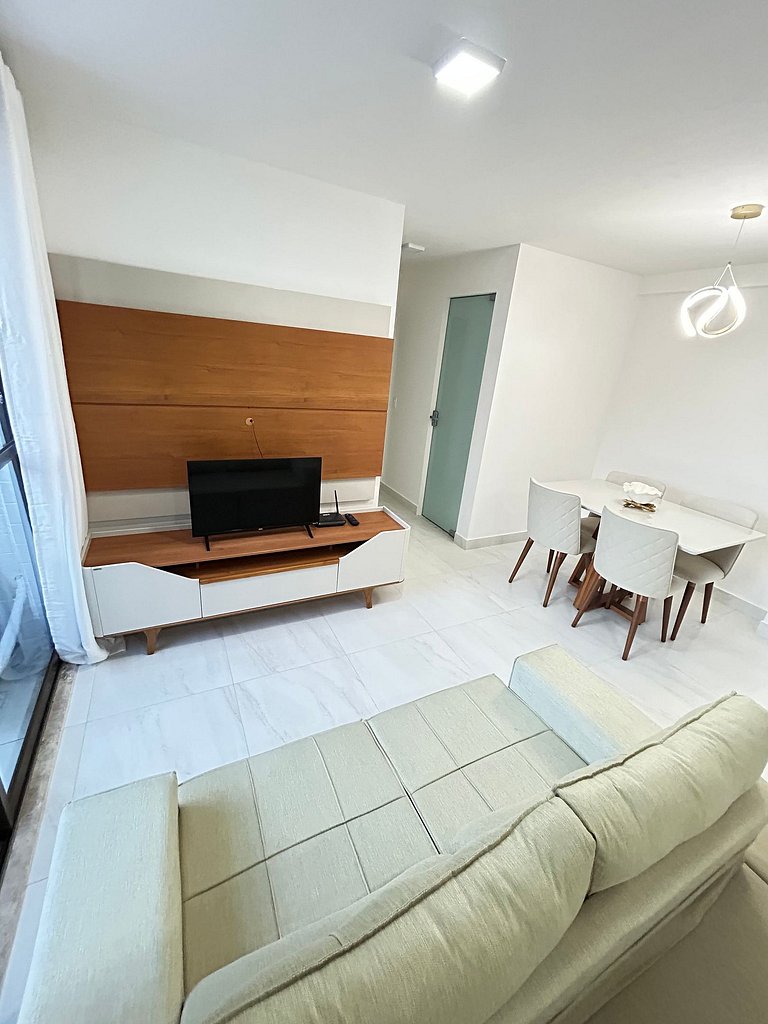 Melhores Flats - 2 quartos, 1 suíte, 350m do mar