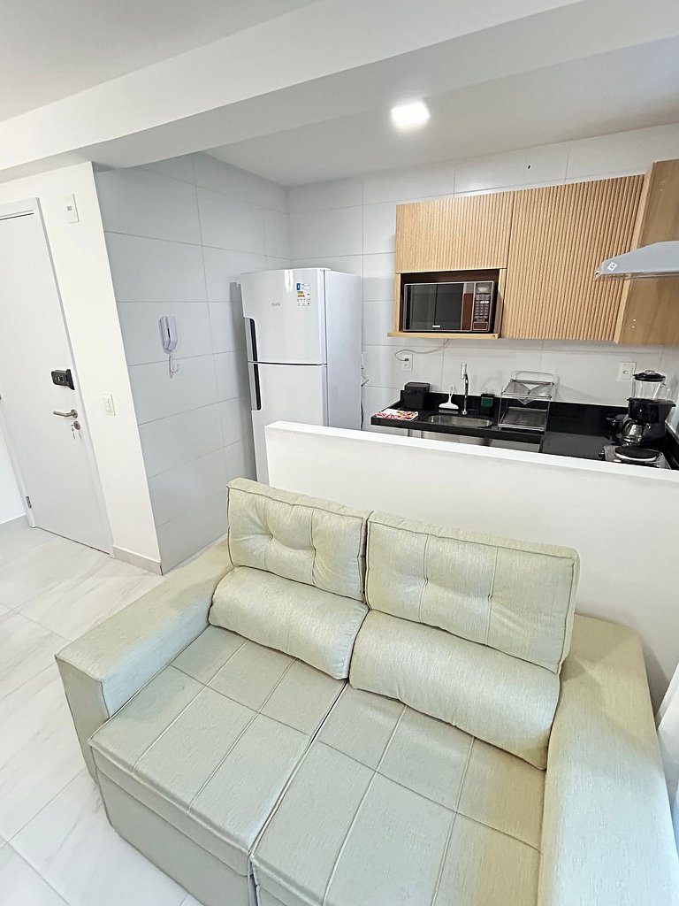 Melhores Flats - 2 quartos, 1 suíte, 350m do mar