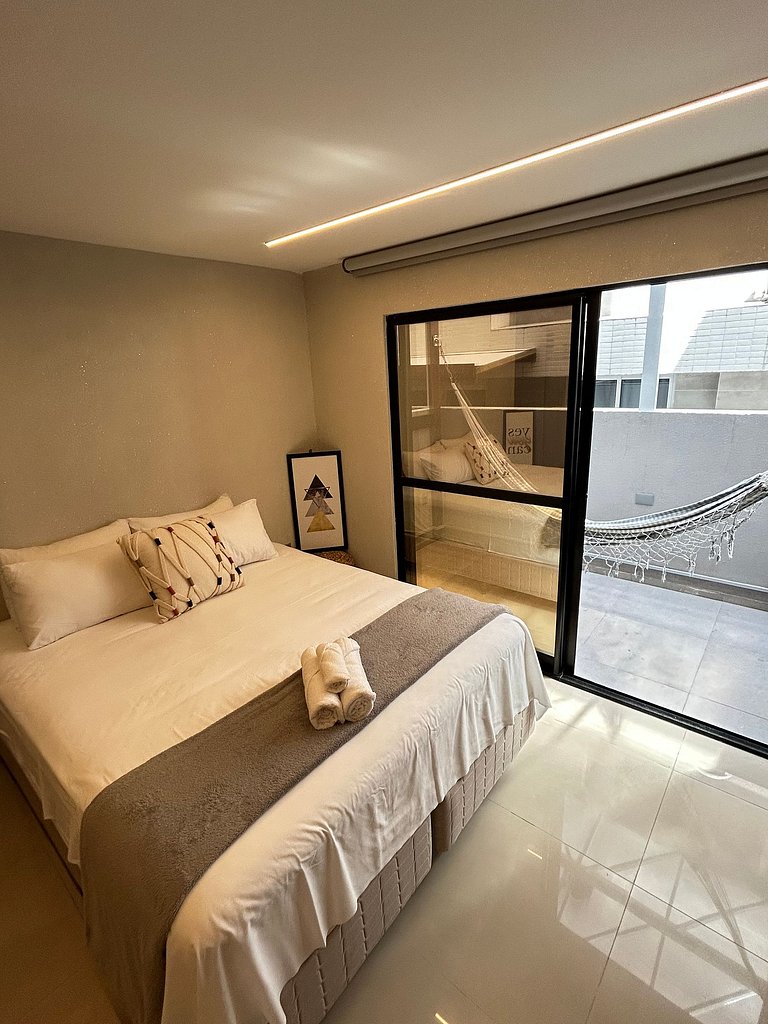 Melhores Flats - Espaçoso, pé na areia do mar